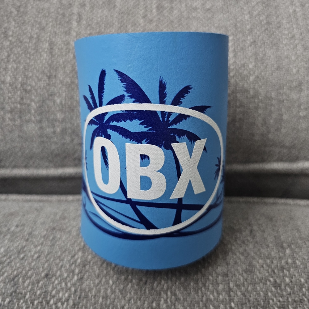 Blue OBX Thick Foam Can Cooler Koozie Outer Banks